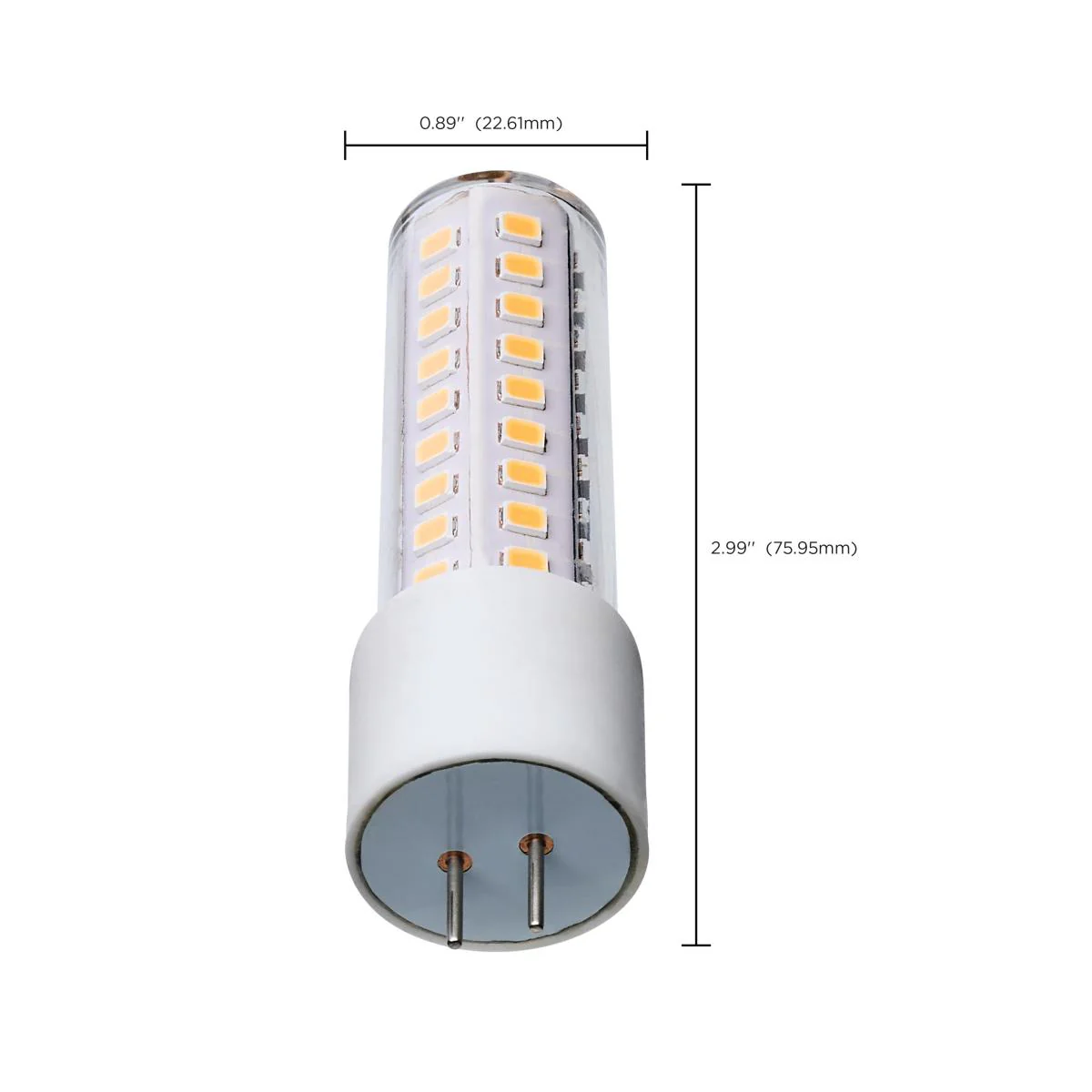 Satco 6.5w T6 LED 12v GY6.35 Base 5000K Clear Finish Bulb - Image 6