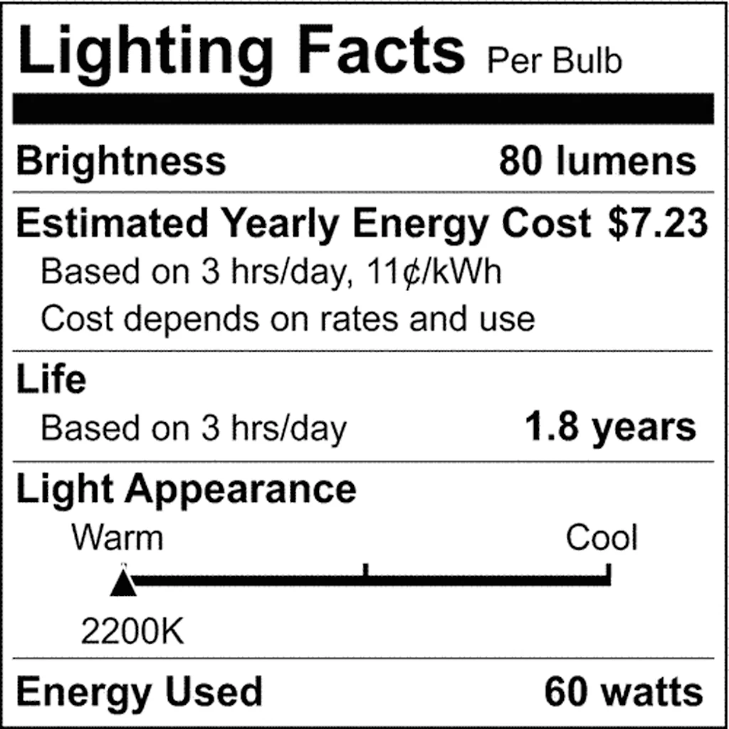 Satco 60w T24 Incandescent vintage style E26 Base 120v 2200K Amber Finish Bulb - Image 7