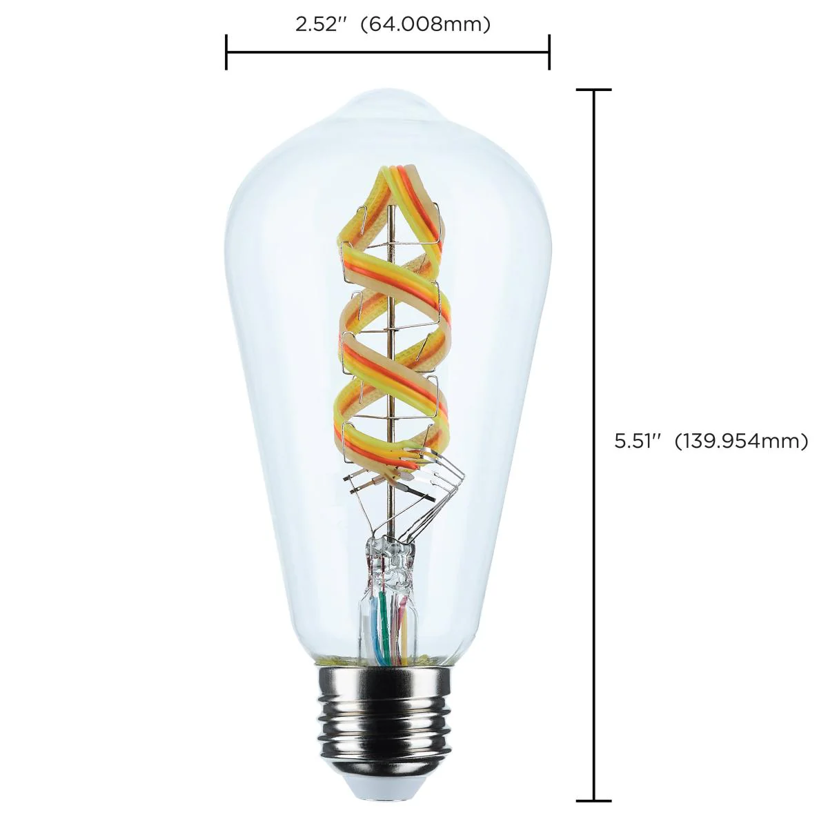 Satco 6w ST19 LED 2700K-5000K RGB/White Starfish Clear E26 Base - Image 8