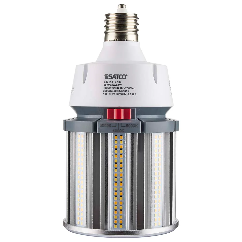 Satco LED HID Replacement 80/63/54 Wattage & CCT Selectable Mogul Base 100-277V - Image 6