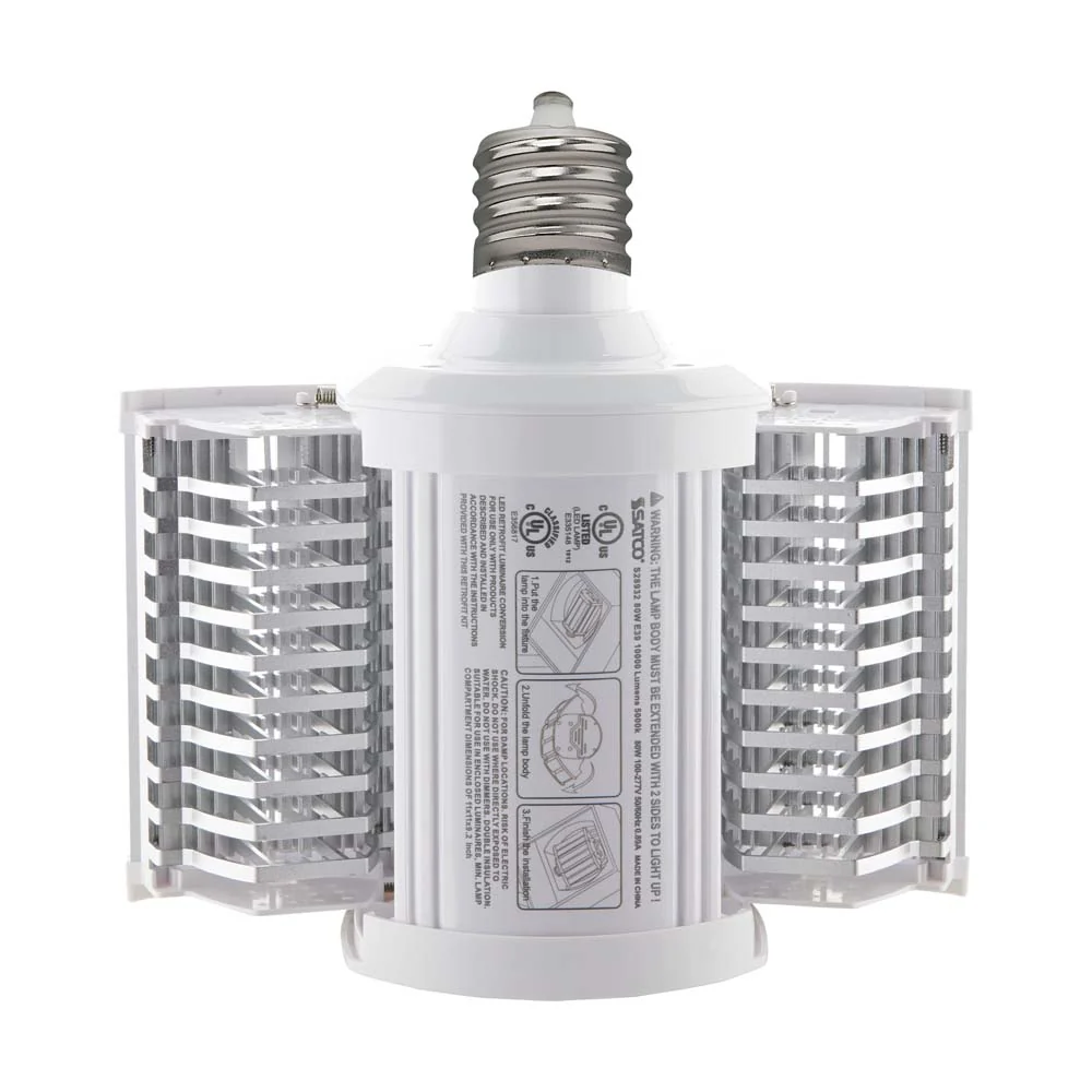 Satco 80w LED Hi-lumen shoe box style lamp fixture 5000K Mogul Extended 100-277V - Image 2