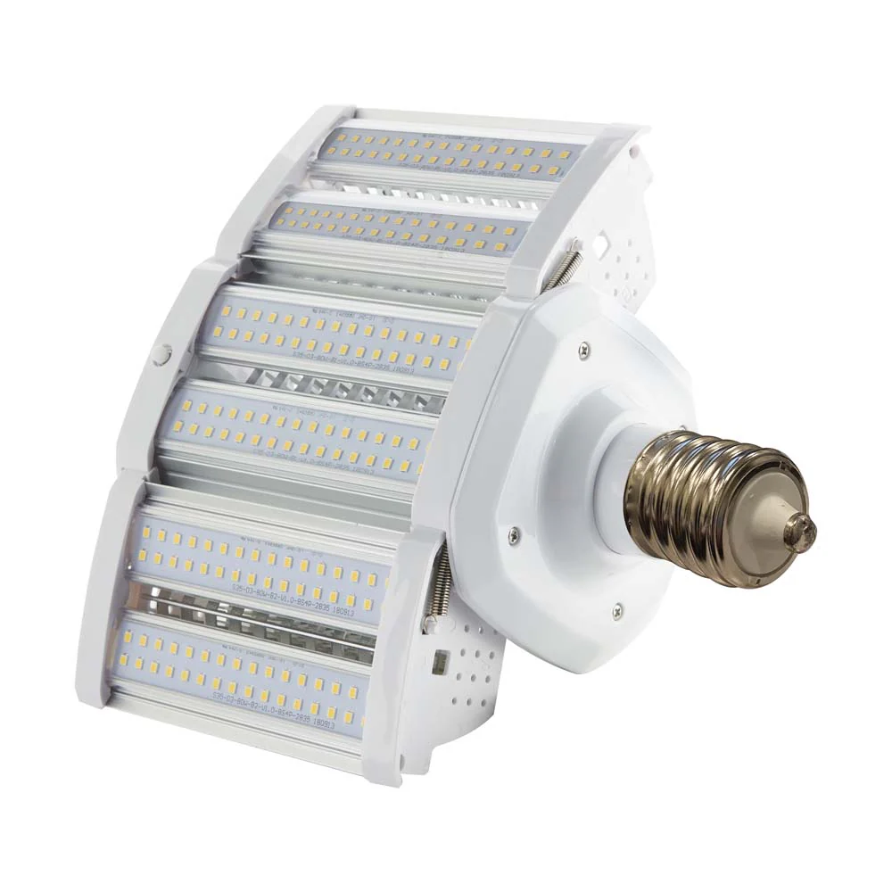 Satco 80w LED Hi-lumen shoe box style lamp fixture 5000K Mogul Extended 100-277V - Image 4