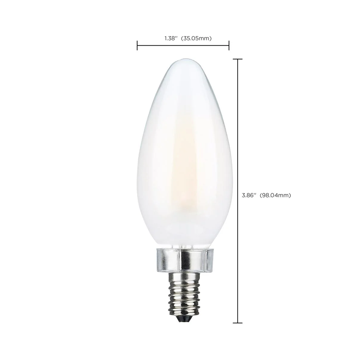 Satco 8w C11 LED 800Lm 3000K 120v Frosted Finish Candelabra Base Bulb - Image 7