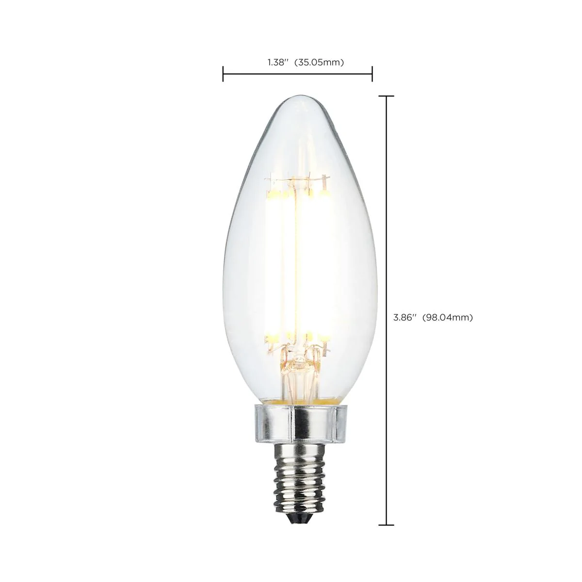 Satco 8w C11 LED 800Lm 5000K 120v Clear Finish Candelabra Base Bulb - Image 7