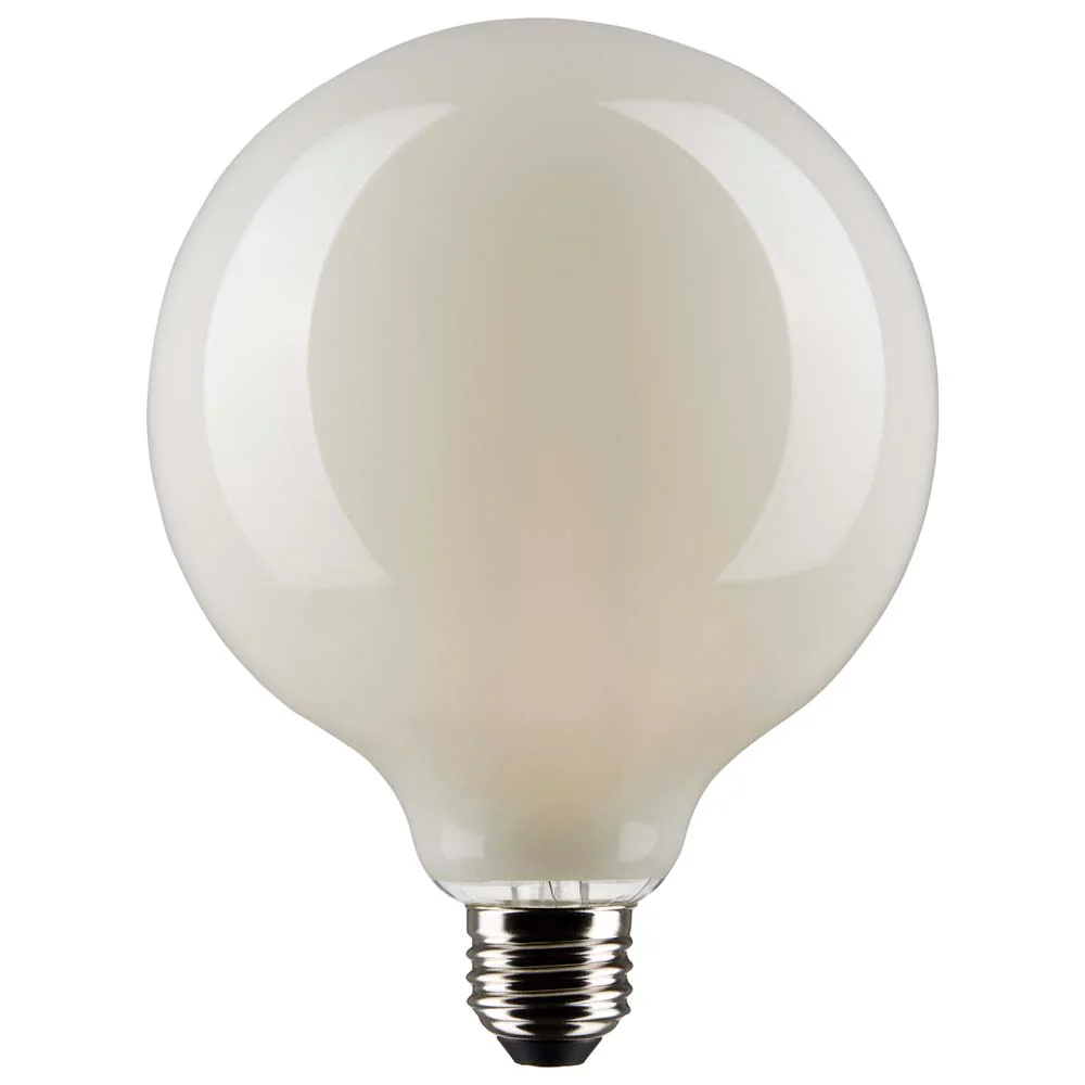 Satco 8w G40 Globe Filament LED 3000K Medium Base White Dimmable - 100w equiv - Image 2