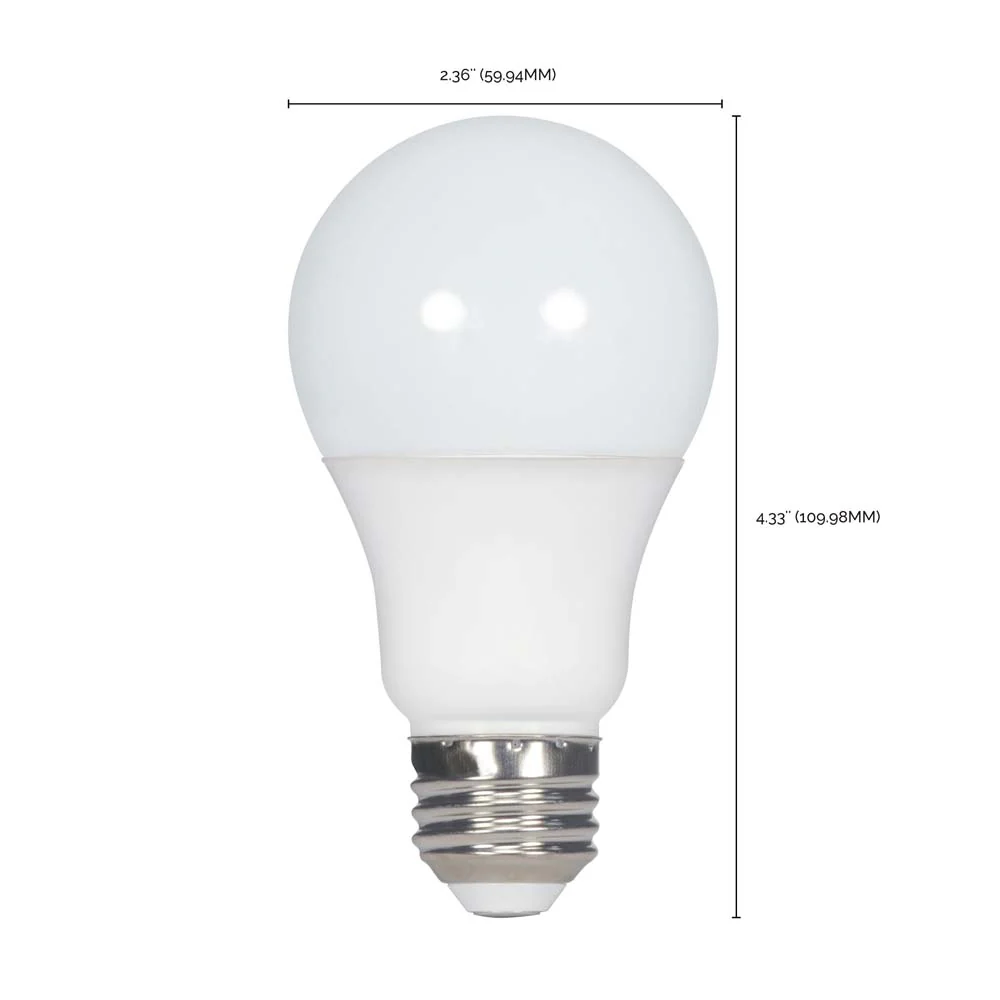 Satco 9.5w A19 LED Frosted 2700K Medium Base 220 deg. 120v Bulb - Image 2