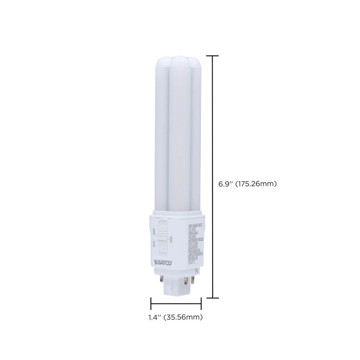 Satco 9.5w LED PL CCT Selectable G24q Base - Ballast Dependent Bulb - Image 6