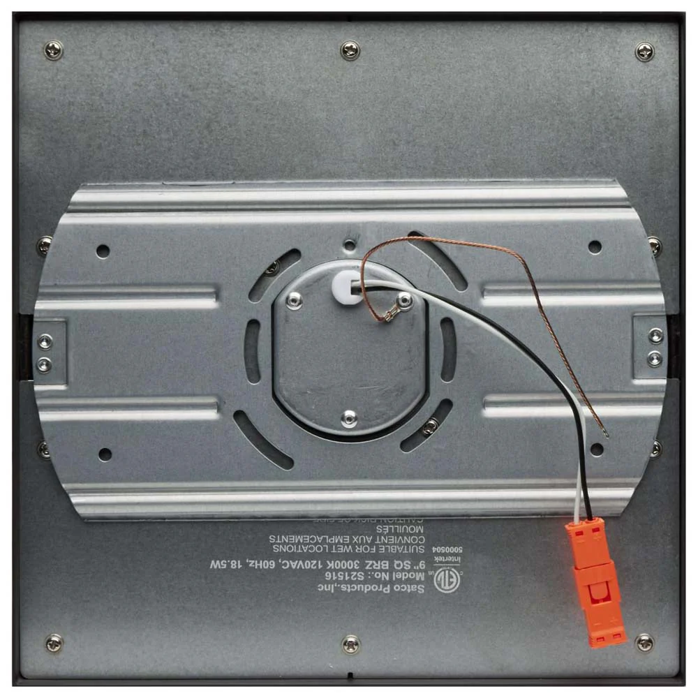 18.5w 9-in Flush Mount LED Fixture 3000K Square Shape Bronze Finish 120v - Image 3