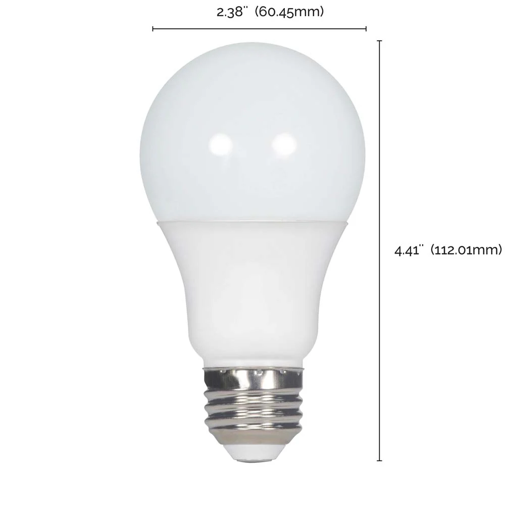 100Pk - Satco 9w 120v A19 LED Bulb Frosted E26 Medium Base 2700k - 60w-equiv - Image 7