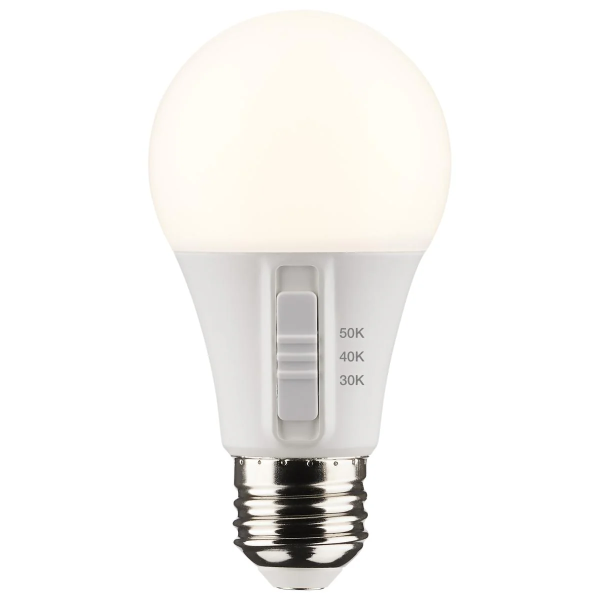 Satco 9w A19 LED 120v CCT Selectable 90 CRI White Finish Bulb - Image 2