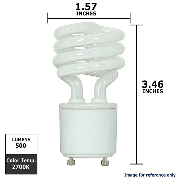 Satco 9W Mini Twist 2700K GU24 base Compact Fluorescent Light Bulb - Image 2