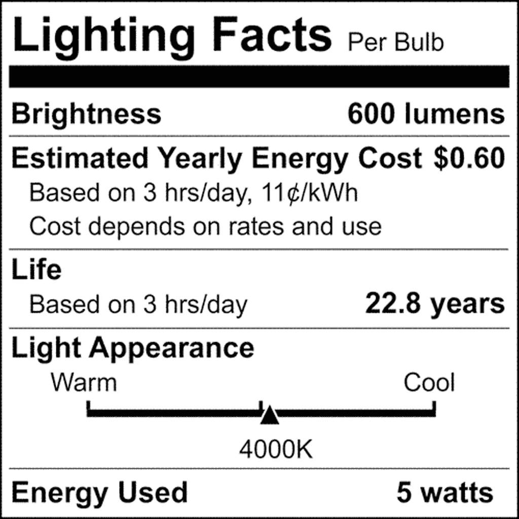 Satco A21 LED 3-Way Lamp Wattage Tunable 4000K E26d Double Contact Base 120v - Image 7