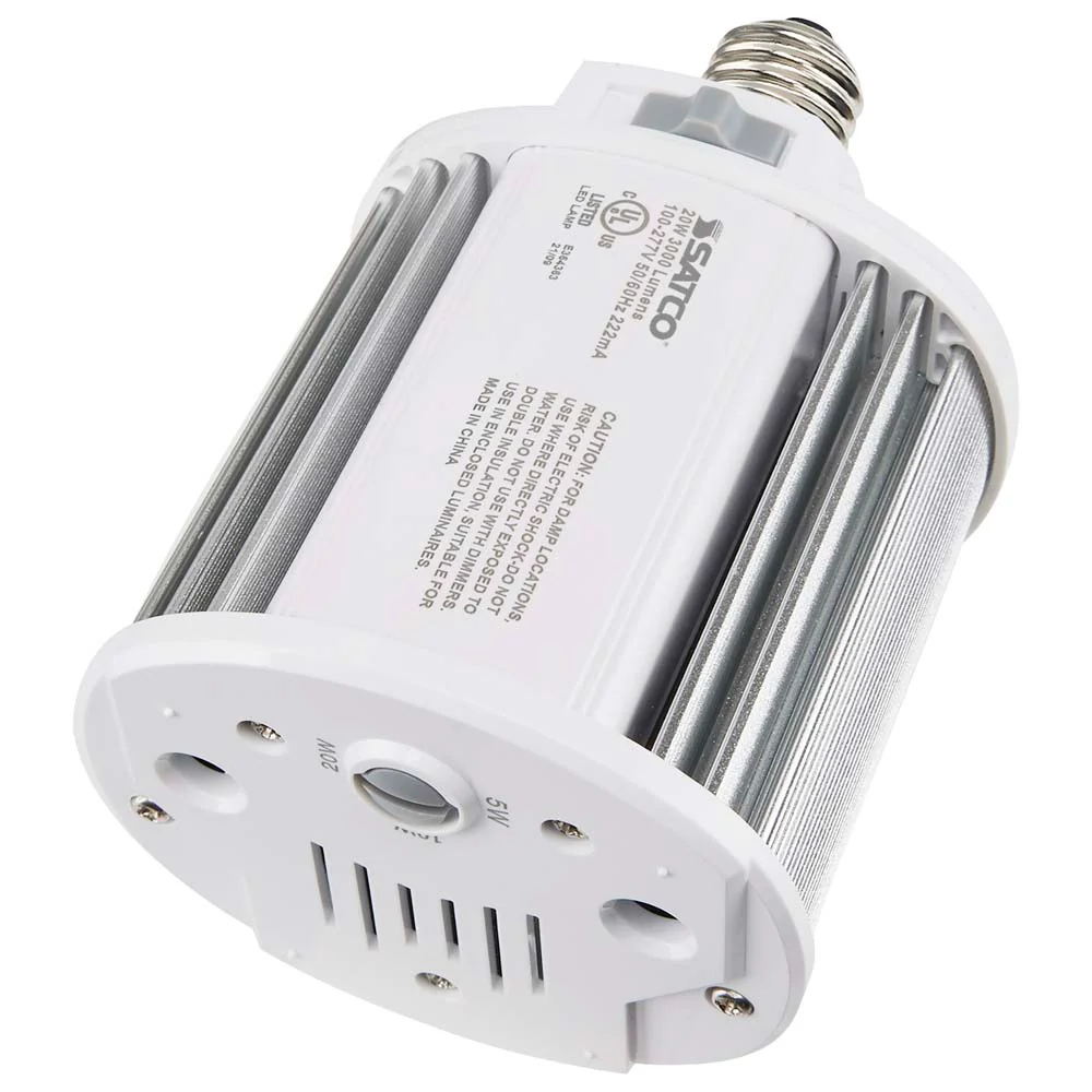 Satco LED Hi-Pro Wall Pack 5/10/20w CCT Selectable Medium Base 100-277V - Image 4