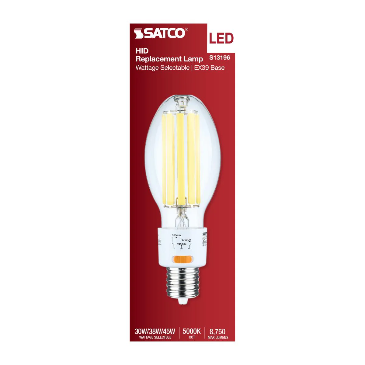 Satco LED HID Replacement ED28 Wattage Tunable 5000K EX39 Base 120-277v Bulb - Image 4