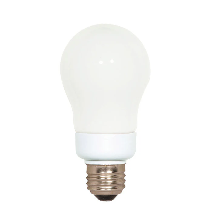 Satco S7282 7W A-Shape Screw-In 4100K fluorescent bulb