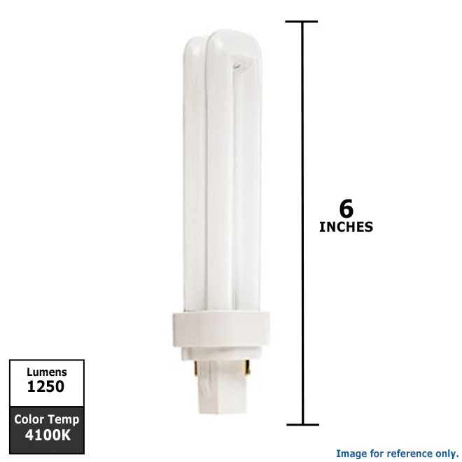Satco S8324 18W Quad Tube 2-Pin G24D-2 Plug-In base 4100K fluorescent bulb - Image 2