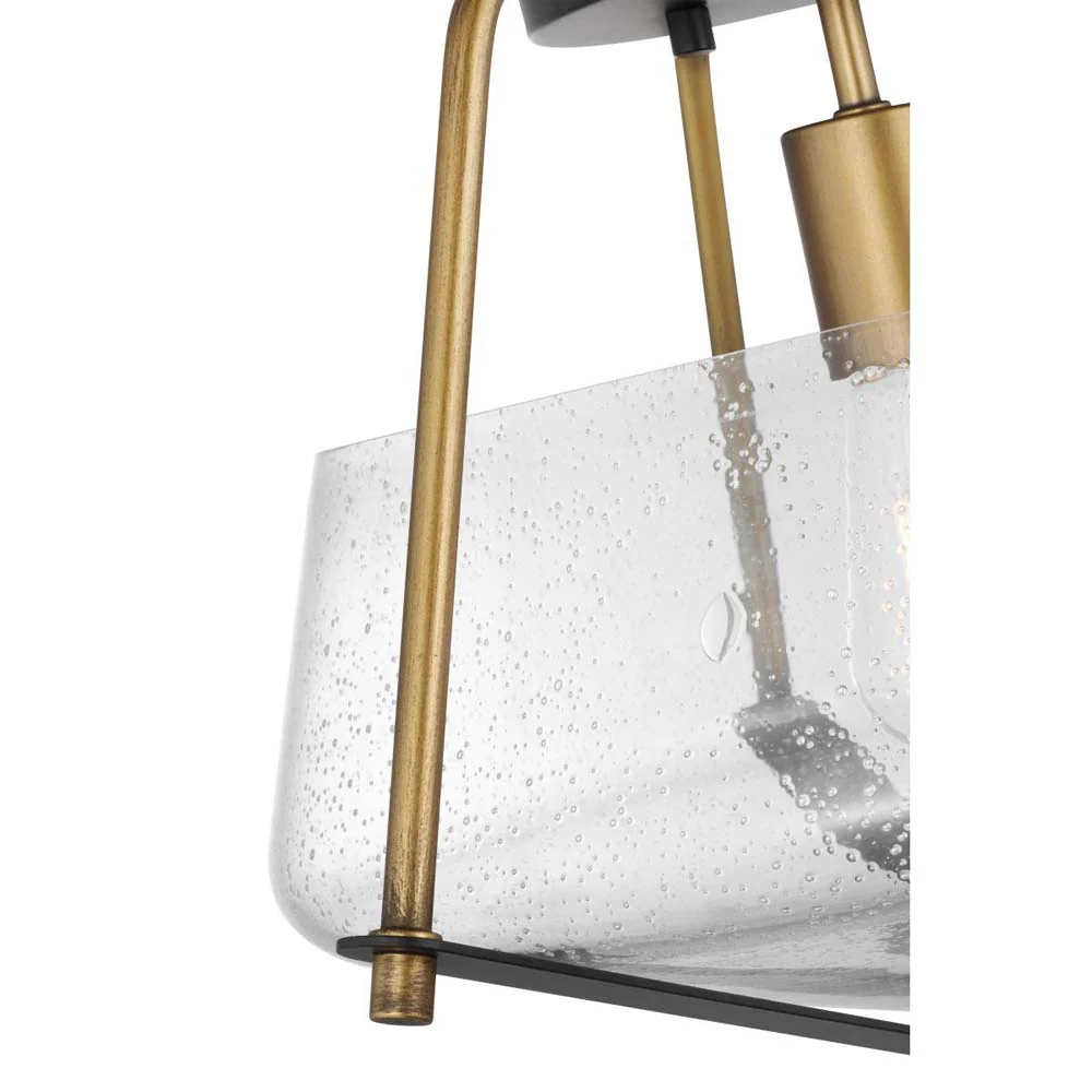 Starlight 60w 1-Light Semi Flush Mount Clear Seeded Glass E26 Base Black Finish - Image 4