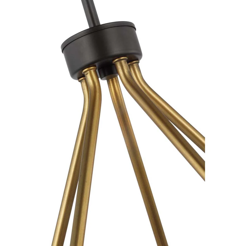 Starlight 60w 5-Light Chandelier Clear Seeded Glass E26 Base Matte Black Finish - Image 4