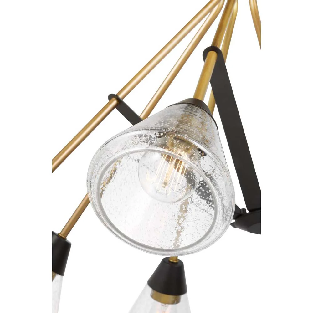 Starlight 60w 8-Light Chandelier Clear Seeded Glass E26 Base Matte Black Finish - Image 4
