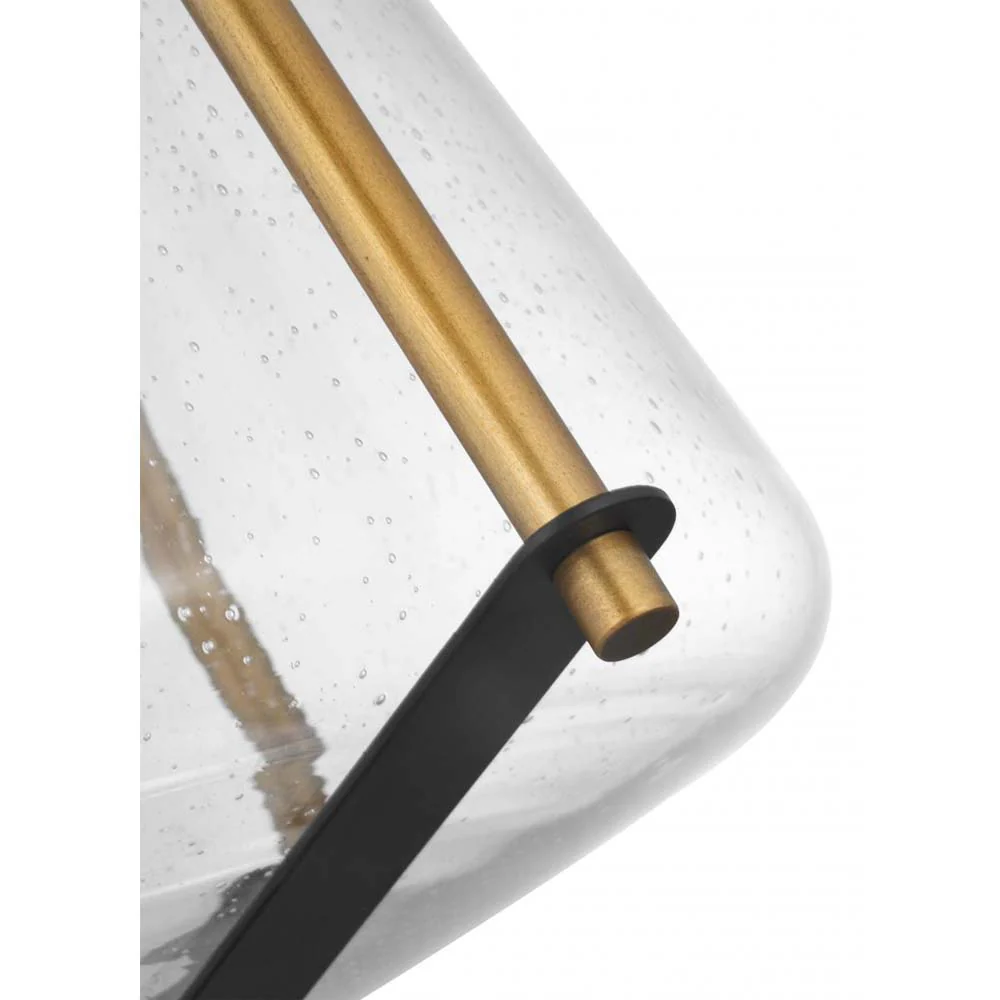 Starlight Foyer Pendant E26 Base 60w Matte Black Finish: Clear Seeded Glass - Image 3