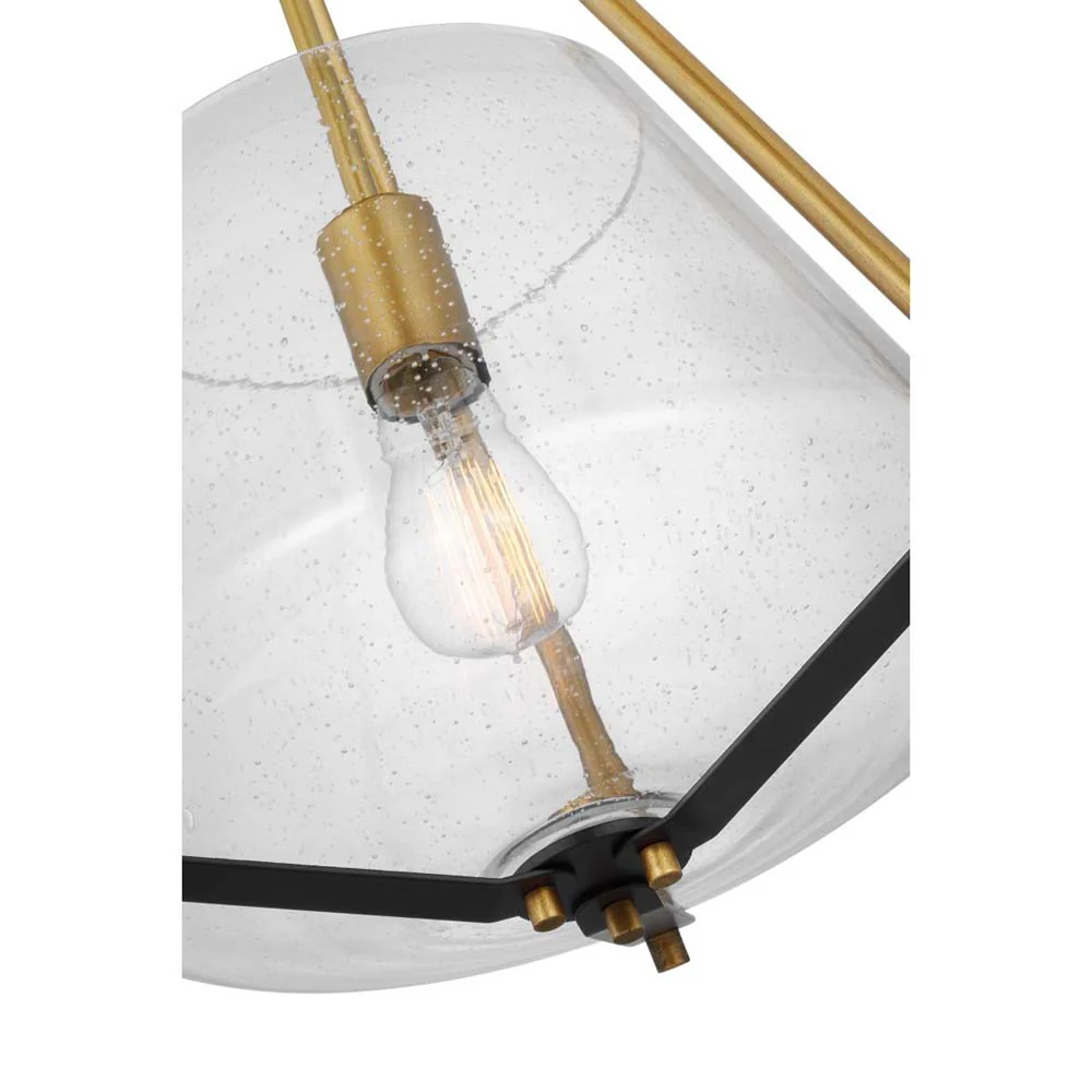Starlight Foyer Pendant E26 Base 60w Matte Black Finish: Clear Seeded Glass - Image 4