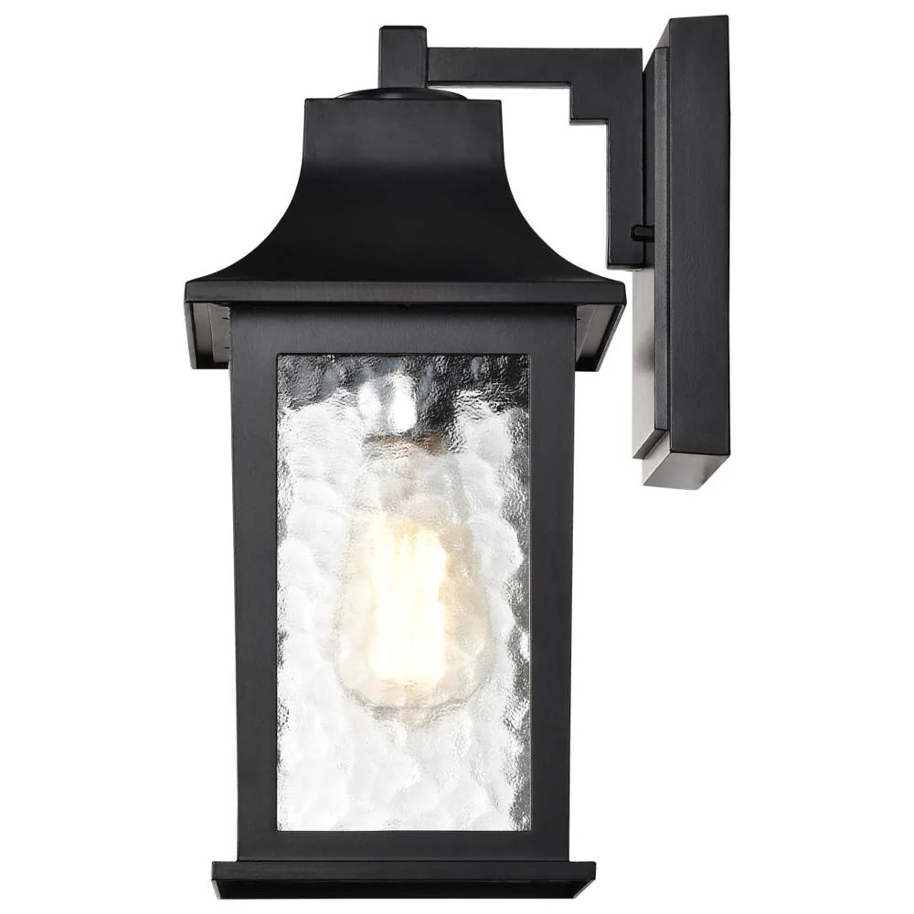 Stillwell Outdoor 13-in Wall Light Matte Black Finish w/ Clear Water Glass - Image 3