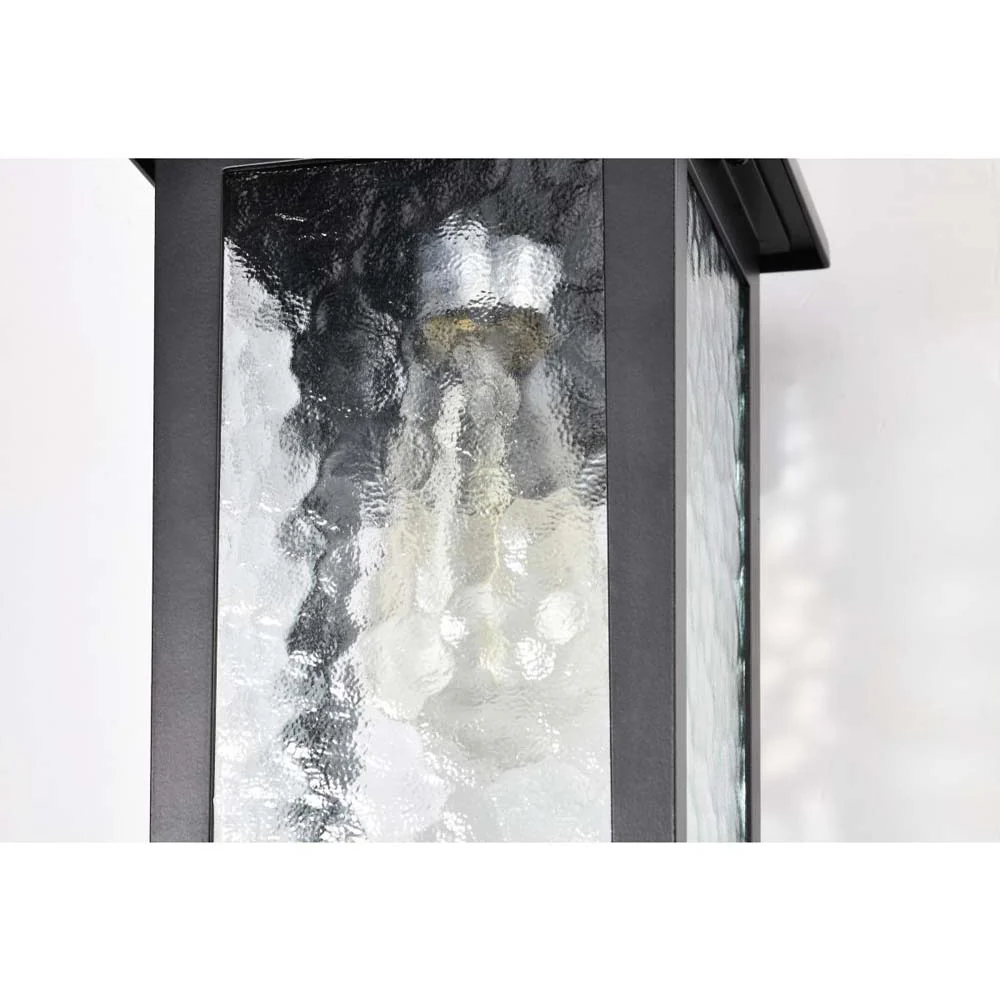 Stillwell Outdoor 13-in Wall Light Matte Black Finish w/ Clear Water Glass - Image 7
