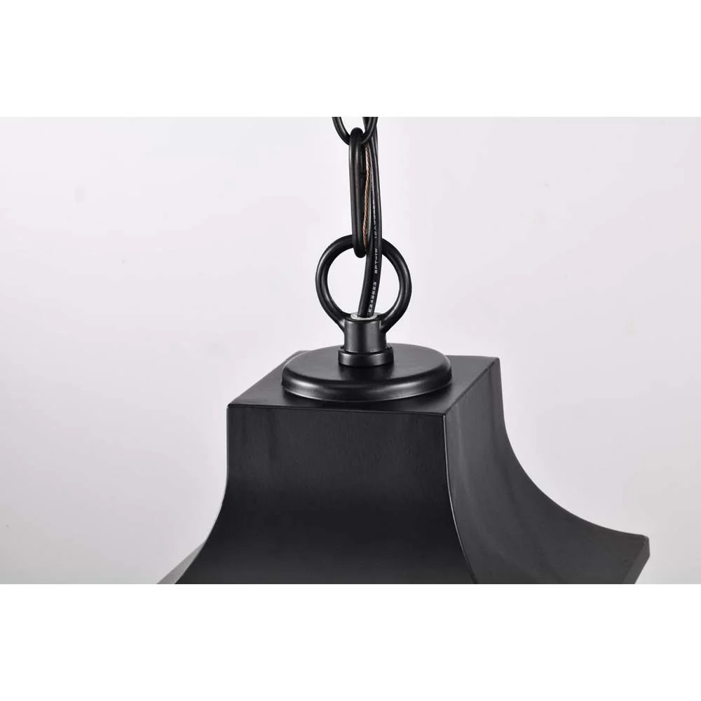 Stillwell Outdoor 14-in Hanging Light Matte Black Finish w/ Clear Water Glass - Image 5