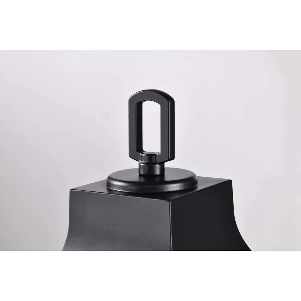 Stillwell Outdoor 17-in Post Light Lantern Matte Black w/ Clear Water Glass - Image 4
