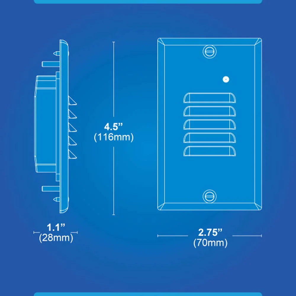 STP2 Horizontal Louvered Black LED Step Light - Image 2