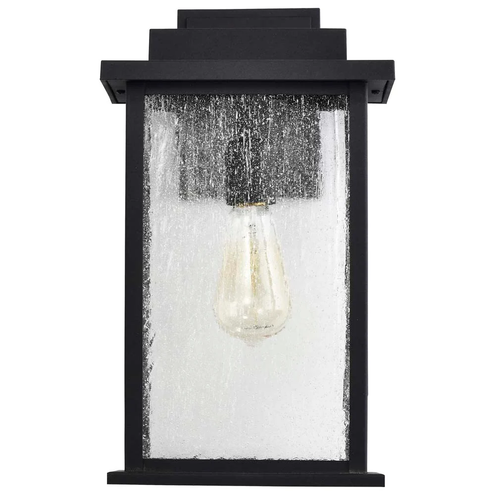 Sullivan Large Wall Lantern Matte Black with Clear Seeded Glass - Image 3