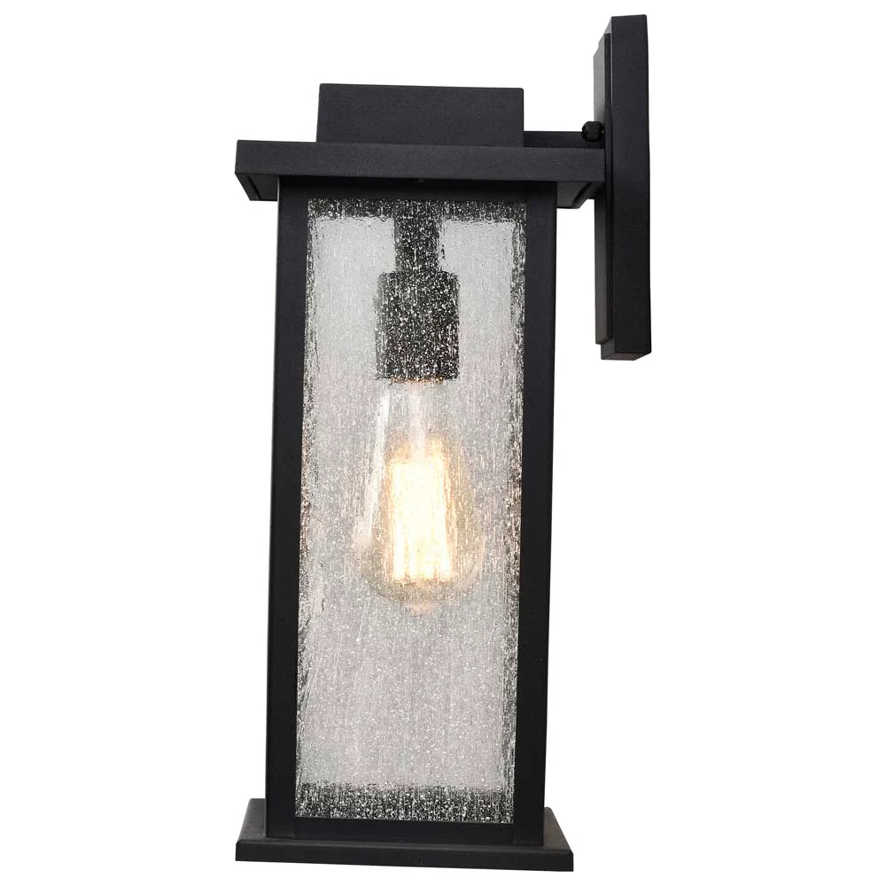 Sullivan Large Wall Lantern Matte Black with Clear Seeded Glass - Image 4