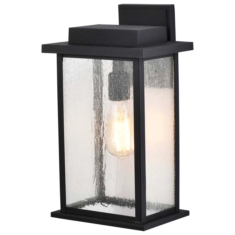 Sullivan Large Wall Lantern Matte Black with Clear Seeded Glass - Image 6