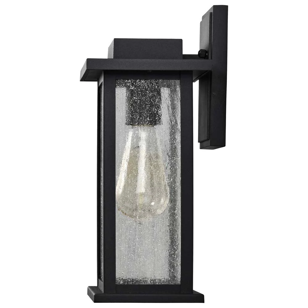 Sullivan Medium Wall Lantern Matte Black with Clear Seeded Glass - Image 2