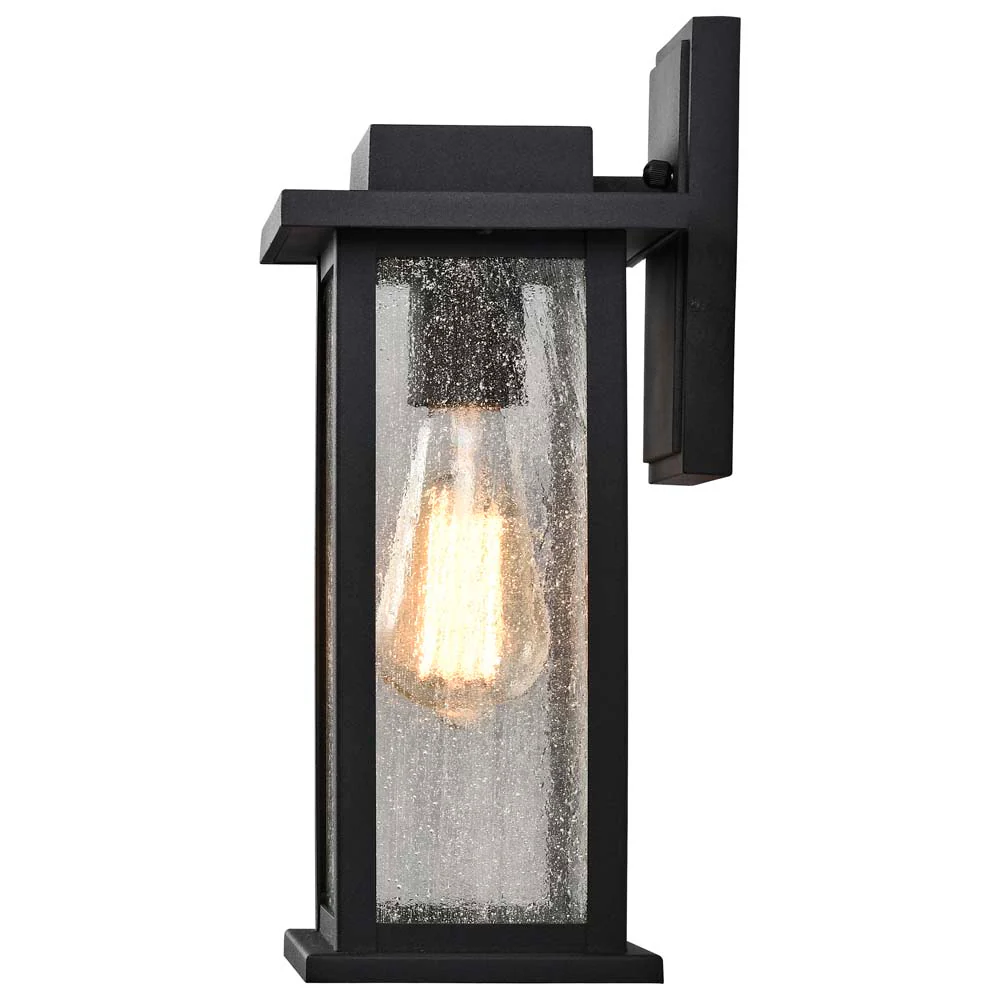 Sullivan Medium Wall Lantern Matte Black with Clear Seeded Glass - Image 3