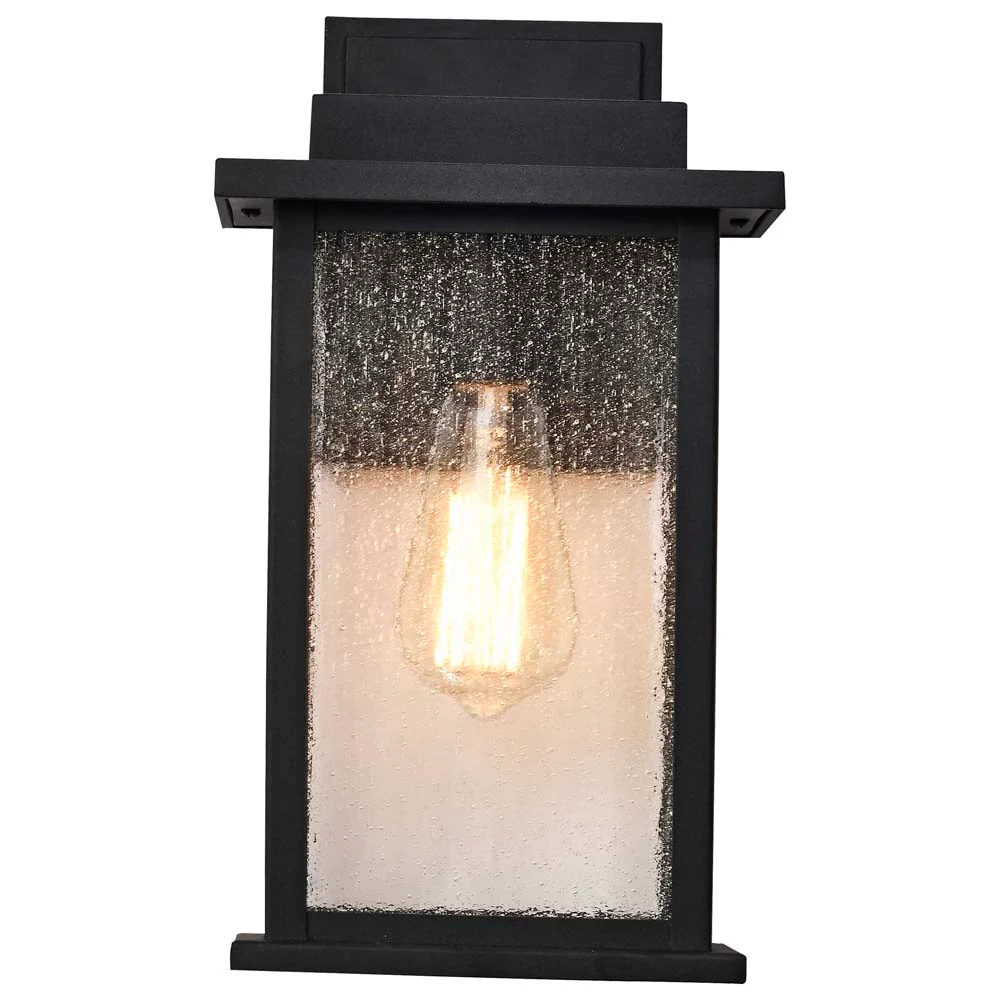 Sullivan Medium Wall Lantern Matte Black with Clear Seeded Glass - Image 4