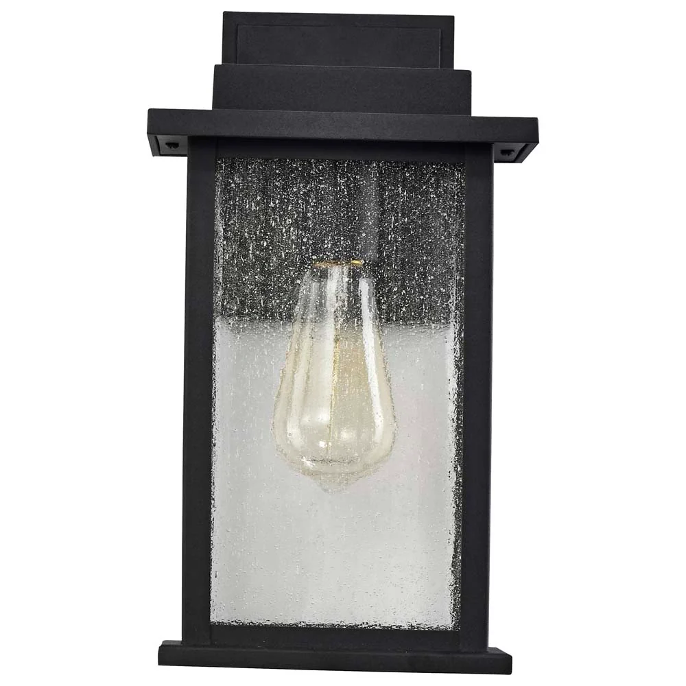 Sullivan Medium Wall Lantern Matte Black with Clear Seeded Glass - Image 5