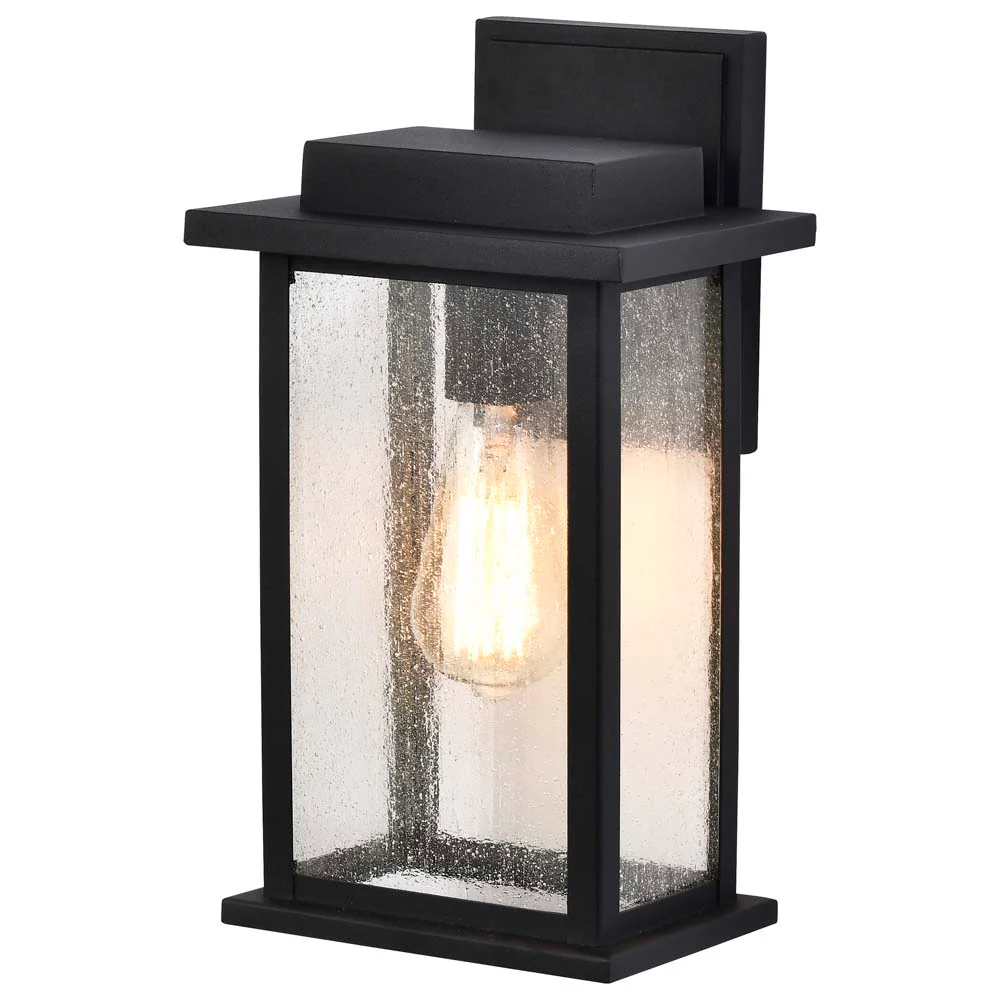 Sullivan Medium Wall Lantern Matte Black with Clear Seeded Glass - Image 6