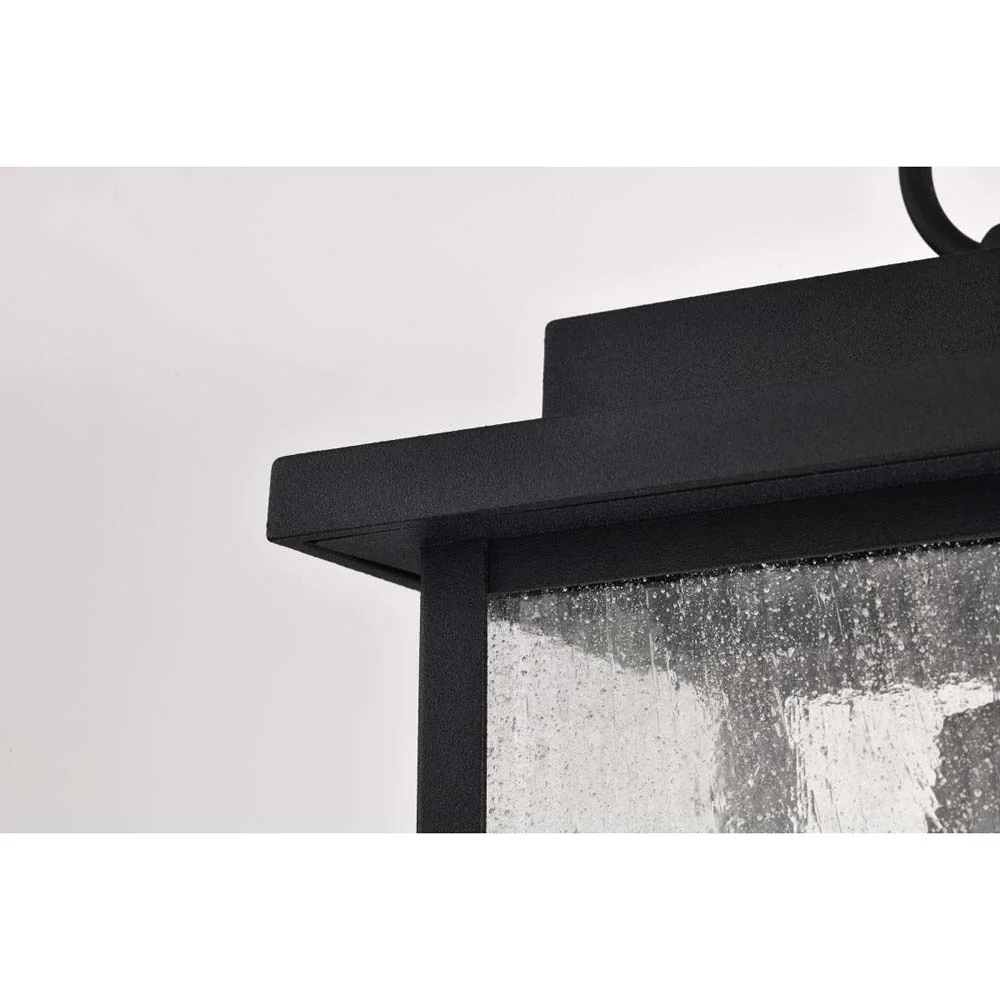 Sullivan Outdoor 16-in Hanging Light Matte Black Finish w/ Clear Seedy Glass - Image 5