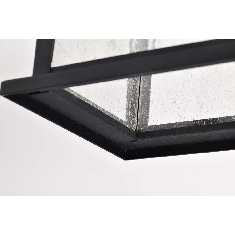 Sullivan Outdoor 16-in Hanging Light Matte Black Finish w/ Clear Seedy Glass - Image 6