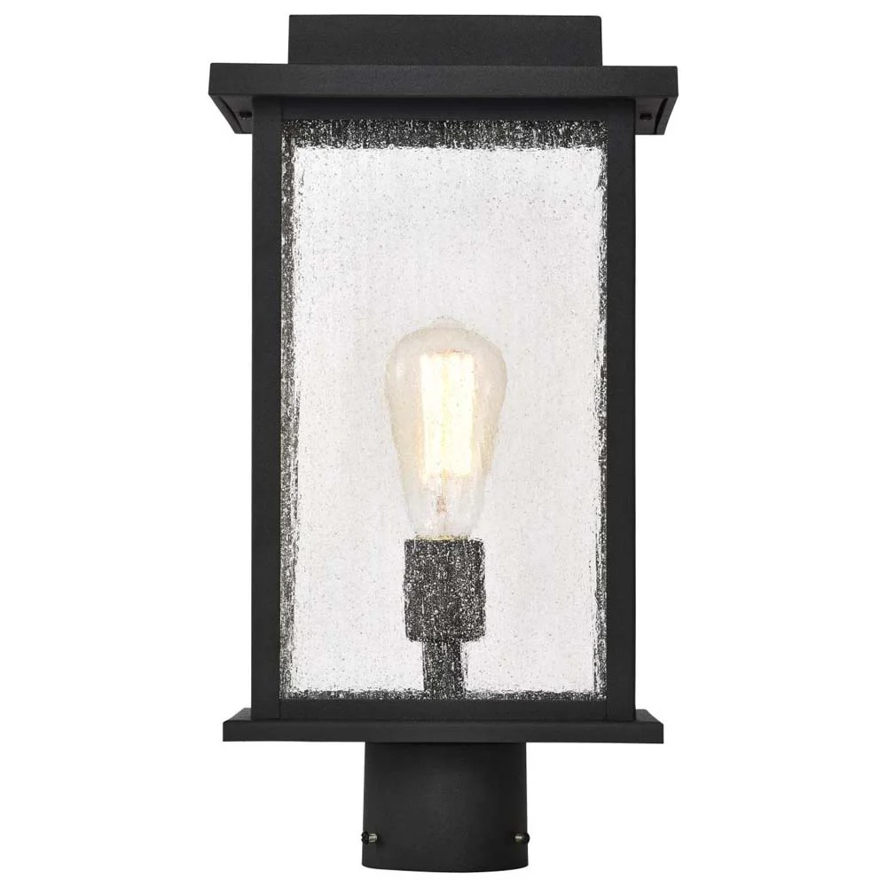 Sullivan Outdoor 17-in Post Light Lantern Matte Black Finish w/ Clear Glass - Image 2