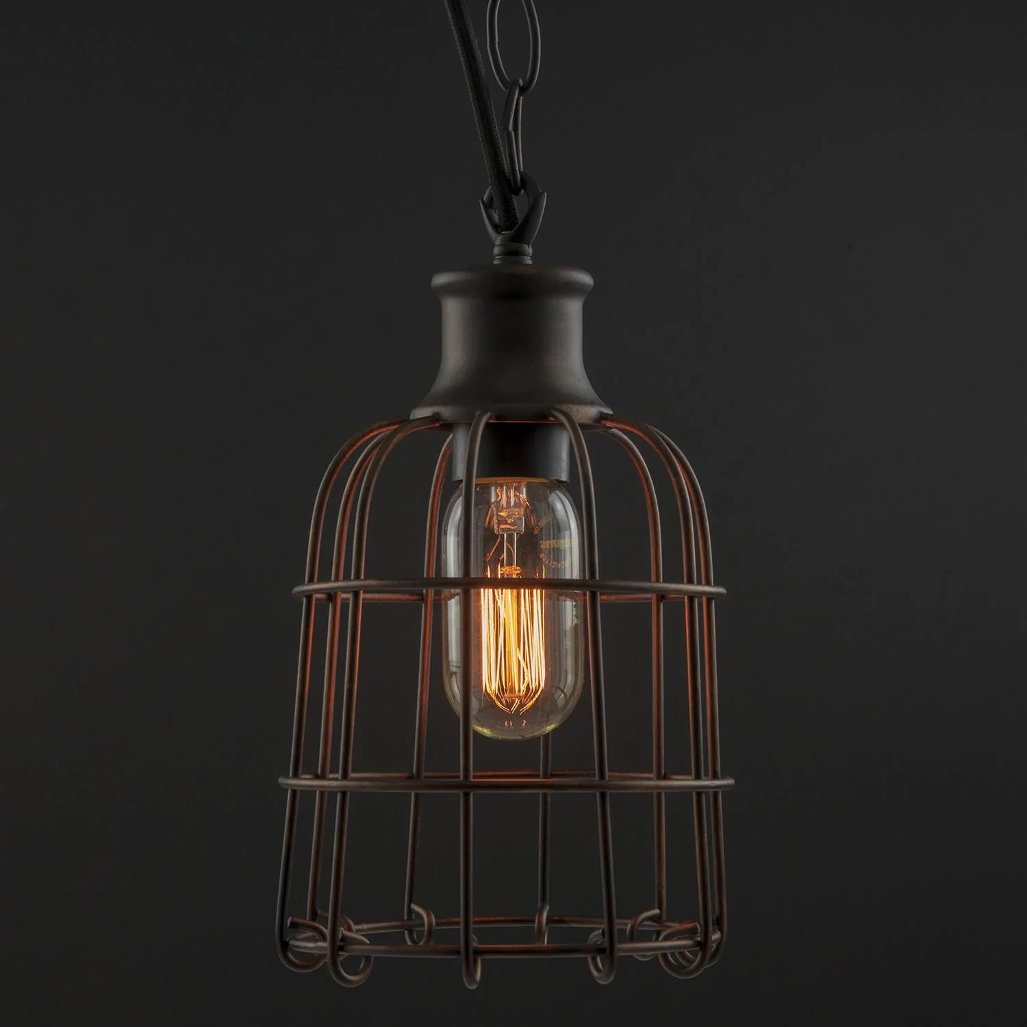 SUNLITE 07011-SU E26 Antique Style Iron Rust Pendant Light Fixture - Image 2