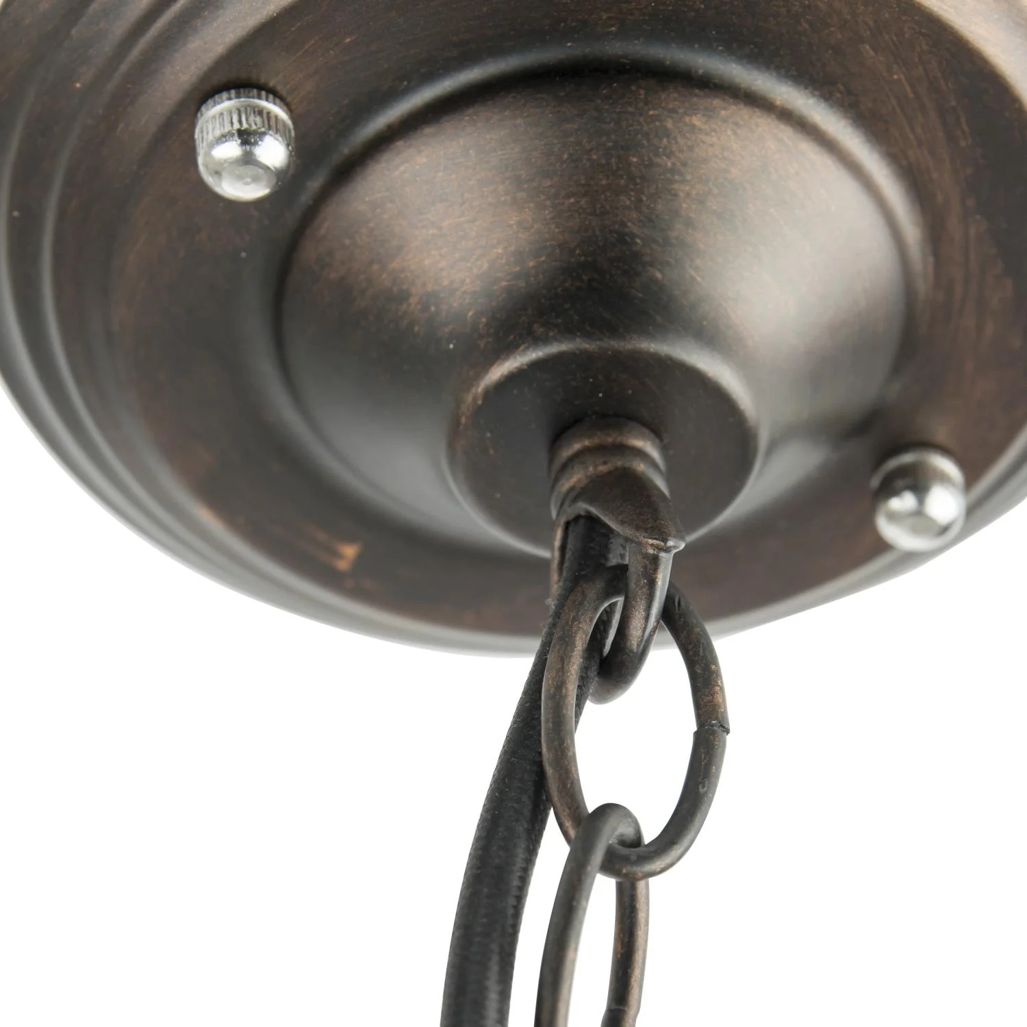 SUNLITE 07011-SU E26 Antique Style Iron Rust Pendant Light Fixture - Image 3