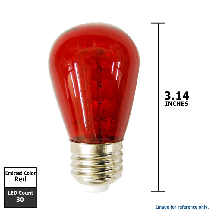 Sunlite 1.1W 120V S14 Sign 30LED Red Light Bulb - Image 3