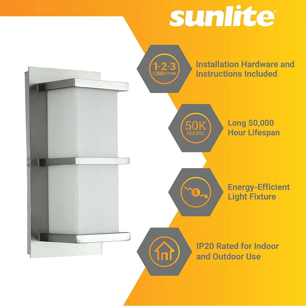 Sunlite 10-In 12w LED Horizontal Band Wall Sconce CCT Selectable - 75w equiv - Image 4