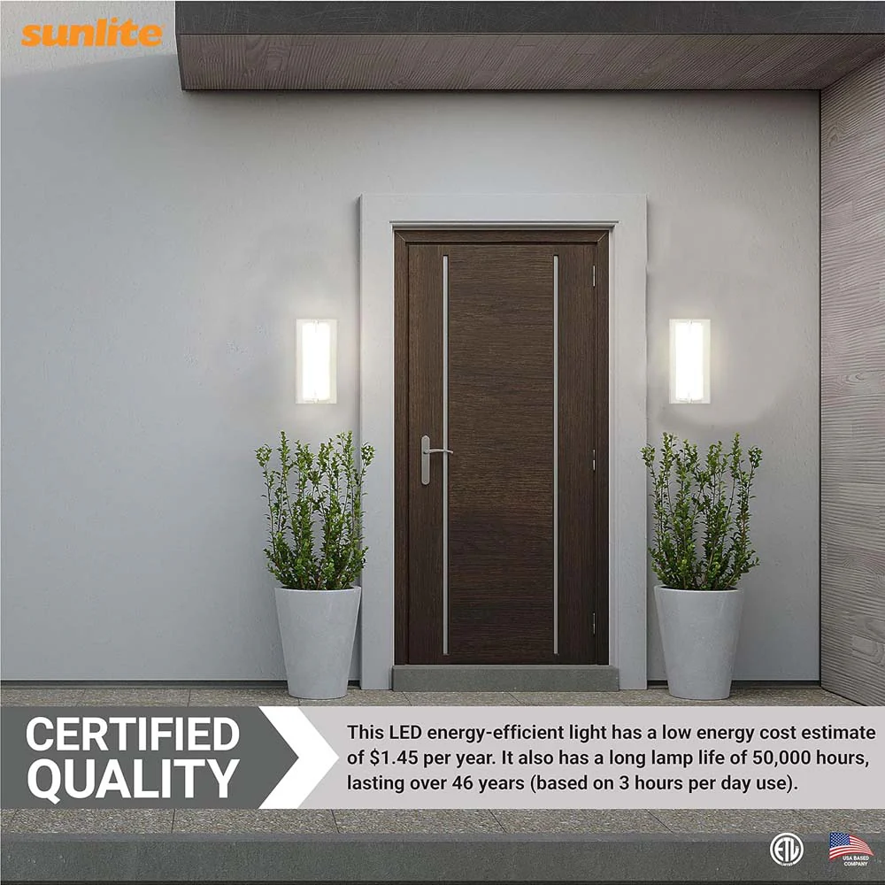 Sunlite 10-In 12w LED Wall Cylinder Sconce CCT Selectable Dimmable - 75w equiv - Image 7