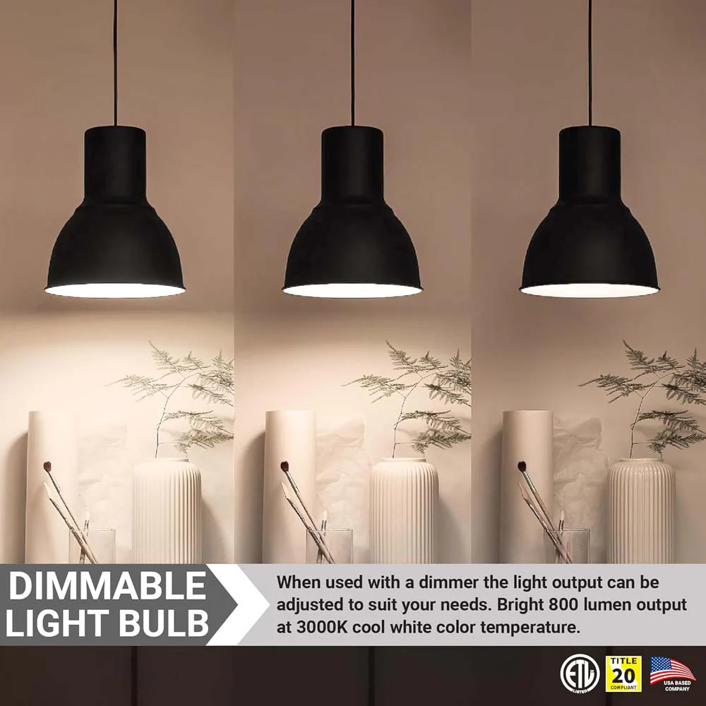 Sunlite 10w LED A19 800Lm GU24 Base Dimmable 3000K Warm White Bulb - 60w equiv - Image 6
