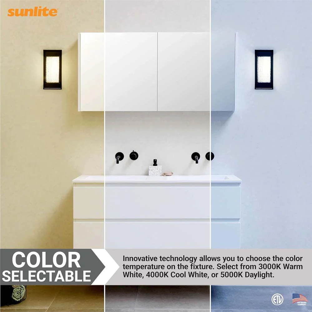 Sunlite 10w LED Acrylic Crystals Wall Sconce Fixture CCT Selectable - 60W equiv - Image 6