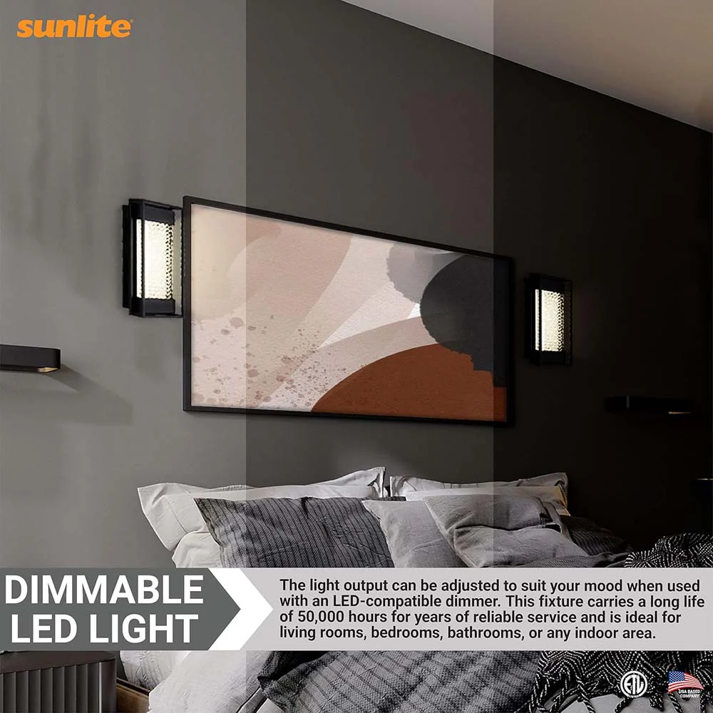 Sunlite 10w LED Acrylic Crystals Wall Sconce Fixture CCT Selectable - 60W equiv - Image 7