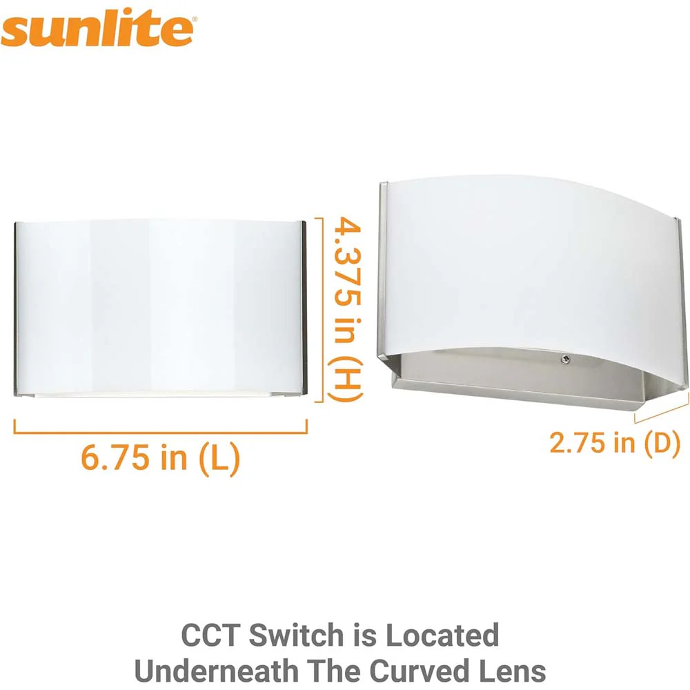 Sunlite 10w LED Decorative Wall Sconce Fixture CCT Selectable 120v - 60w equiv - Image 2